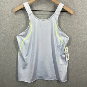 Lucky in Love Vaportex Athletic Tank Top Womens L Blue Pink Neon Yellow CT840